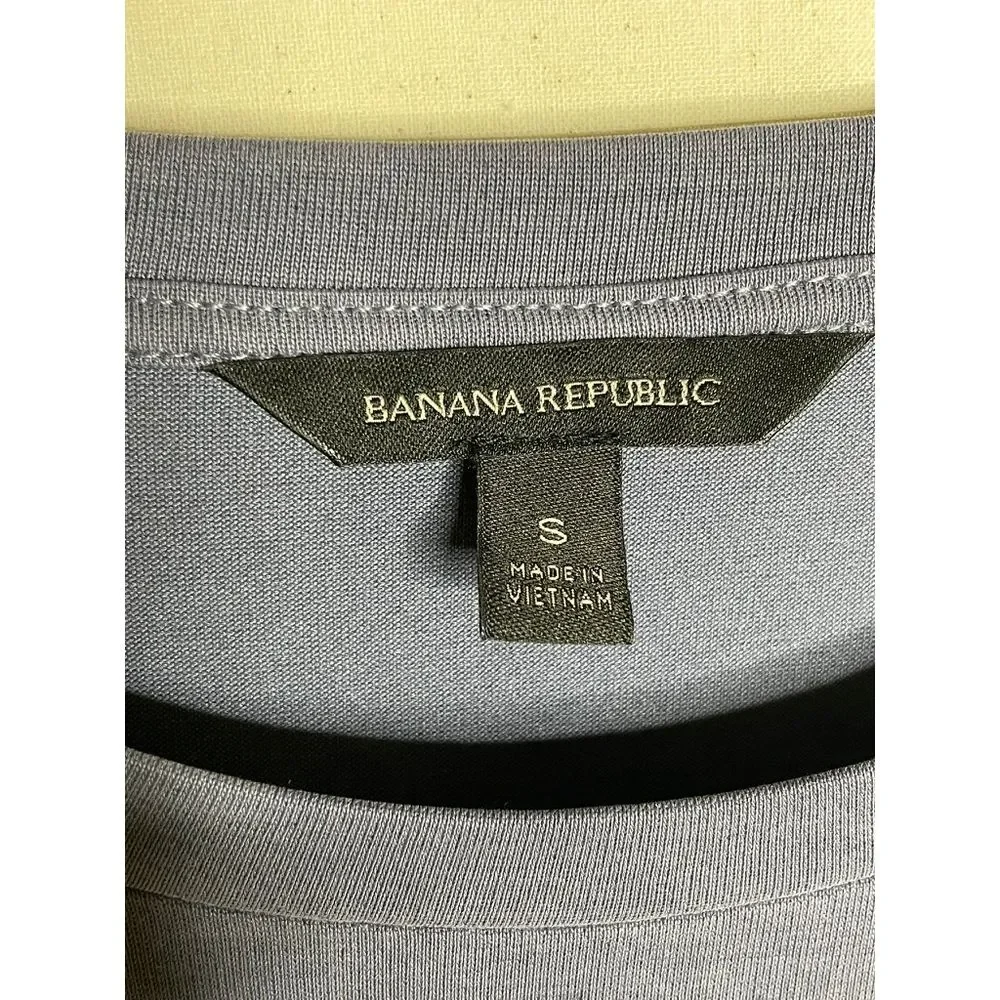 Banana Republic Women's Long‎ Sleeve Front Tie Blue Sand Wash Top Size Small